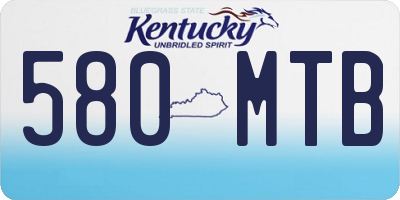 KY license plate 580MTB