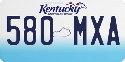 KY license plate 580MXA