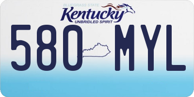 KY license plate 580MYL