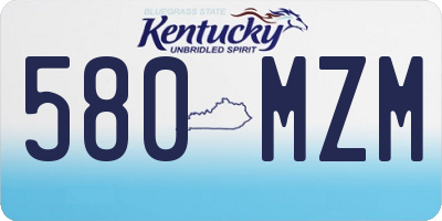 KY license plate 580MZM