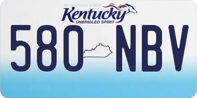 KY license plate 580NBV