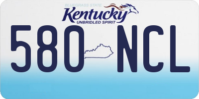 KY license plate 580NCL