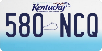 KY license plate 580NCQ