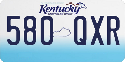 KY license plate 580QXR
