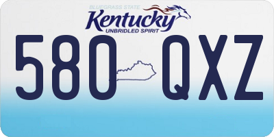 KY license plate 580QXZ