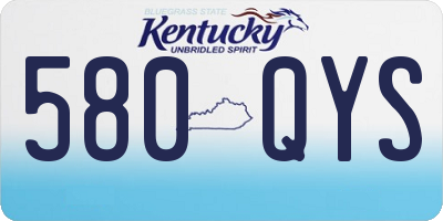 KY license plate 580QYS