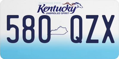 KY license plate 580QZX