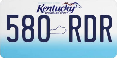 KY license plate 580RDR
