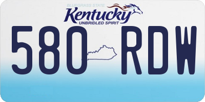 KY license plate 580RDW
