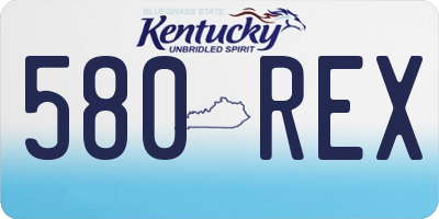KY license plate 580REX