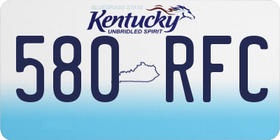KY license plate 580RFC