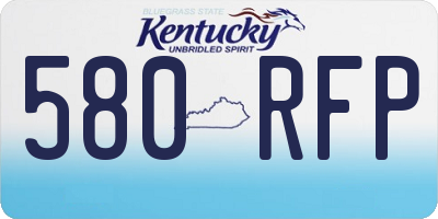 KY license plate 580RFP