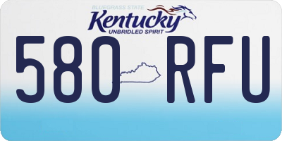 KY license plate 580RFU