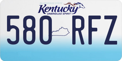 KY license plate 580RFZ