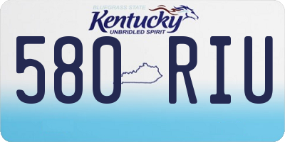 KY license plate 580RIU