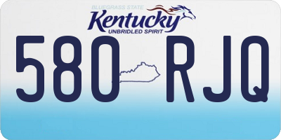 KY license plate 580RJQ