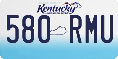 KY license plate 580RMU