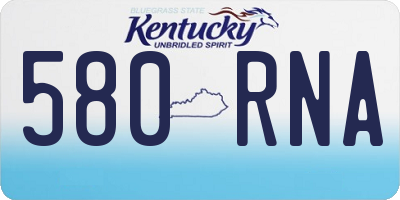 KY license plate 580RNA