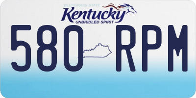 KY license plate 580RPM