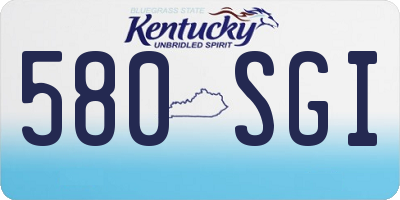 KY license plate 580SGI
