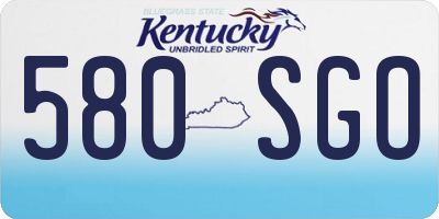 KY license plate 580SGO