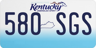 KY license plate 580SGS