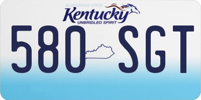 KY license plate 580SGT