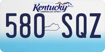 KY license plate 580SQZ