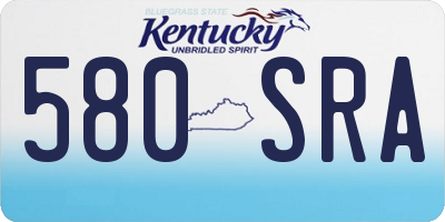 KY license plate 580SRA