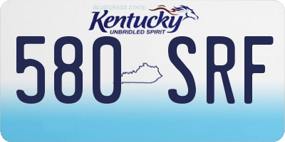 KY license plate 580SRF