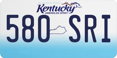 KY license plate 580SRI