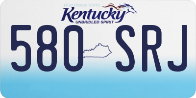 KY license plate 580SRJ