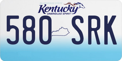 KY license plate 580SRK