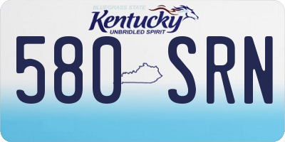 KY license plate 580SRN