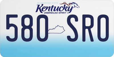 KY license plate 580SRO