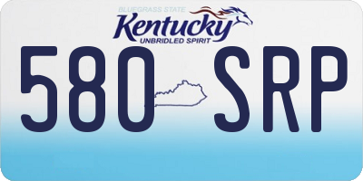 KY license plate 580SRP