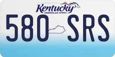 KY license plate 580SRS