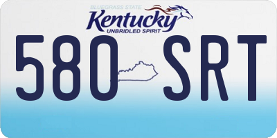 KY license plate 580SRT