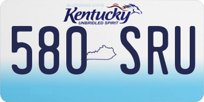 KY license plate 580SRU
