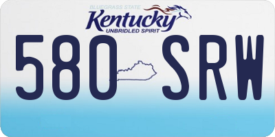 KY license plate 580SRW
