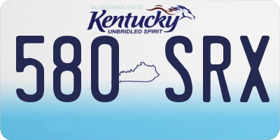 KY license plate 580SRX