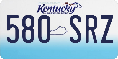 KY license plate 580SRZ