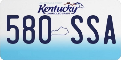 KY license plate 580SSA
