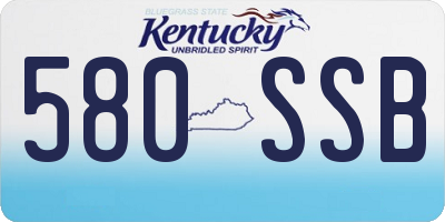 KY license plate 580SSB