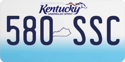 KY license plate 580SSC