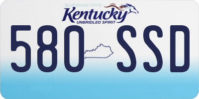 KY license plate 580SSD
