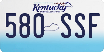 KY license plate 580SSF