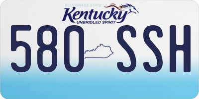 KY license plate 580SSH