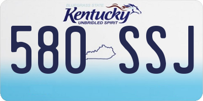 KY license plate 580SSJ