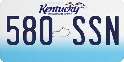 KY license plate 580SSN